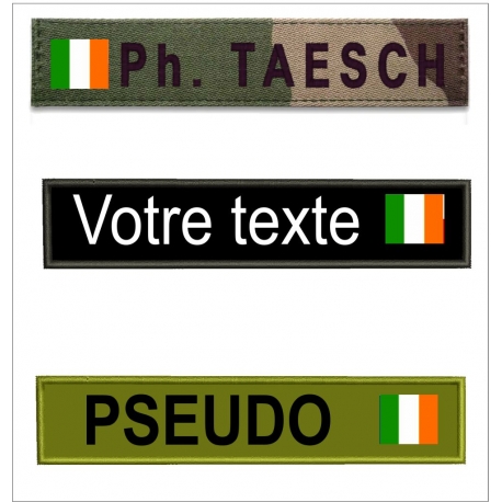 Bande patro avec drapeau Irlandais-nathali-embroidery-fabrication-française