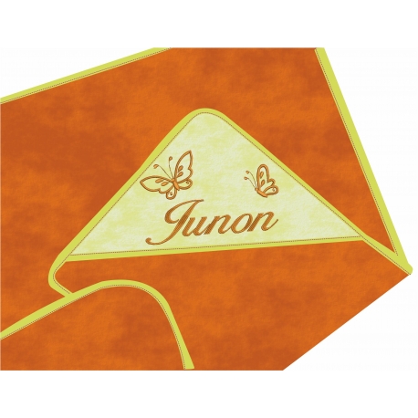 www.nathali-embroidery.fr-cape-bain-orange-marron-papillon-Personnalisation-Fabrication-Française